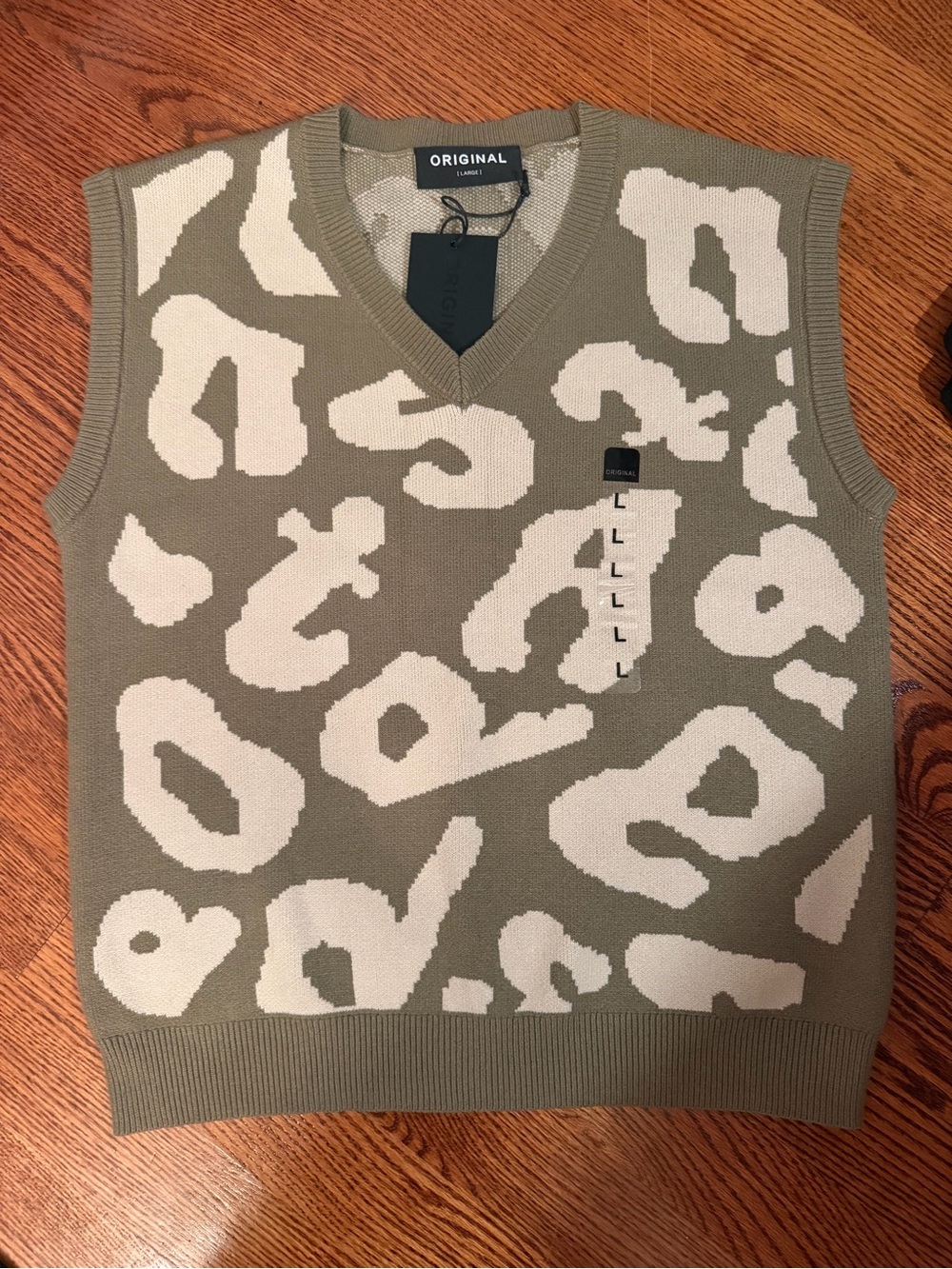 Original Olive & Cream V-Neck Sweater Vest